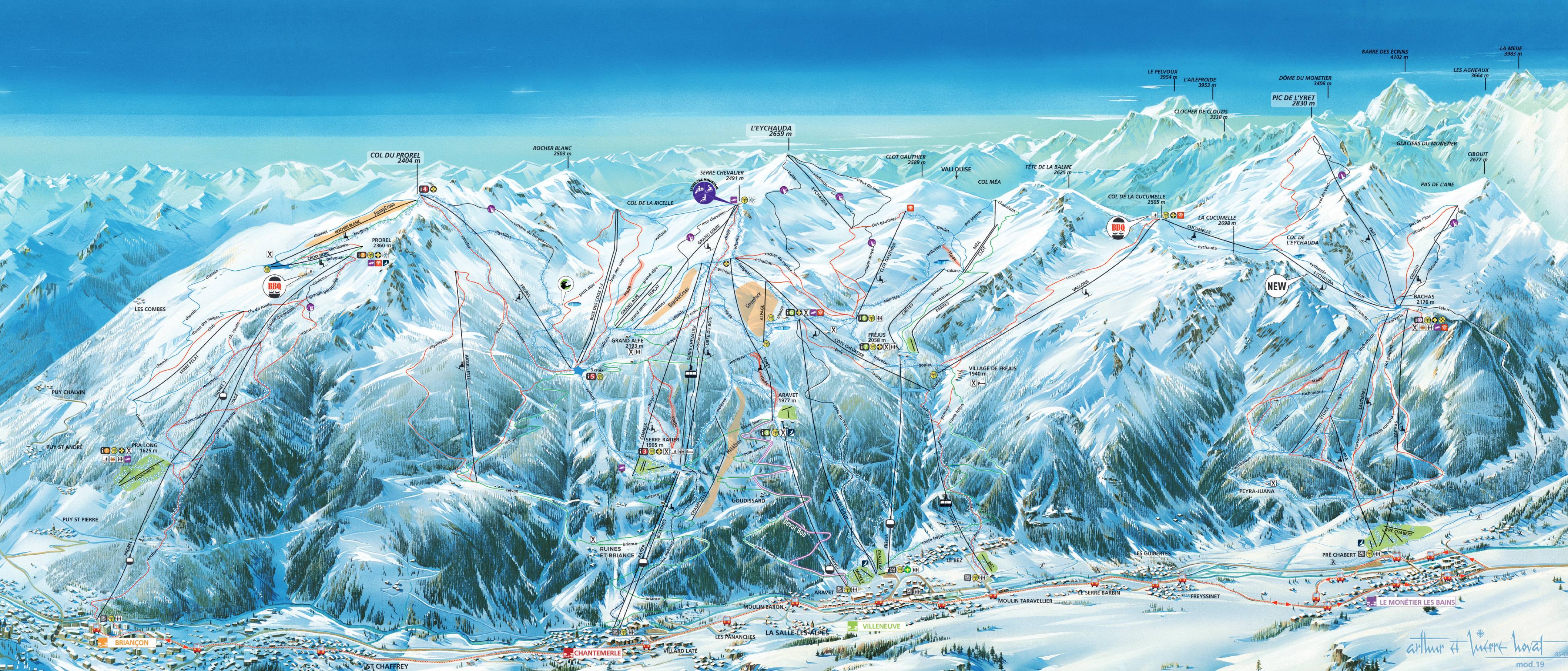 Carte de ESF esf serre chevalier